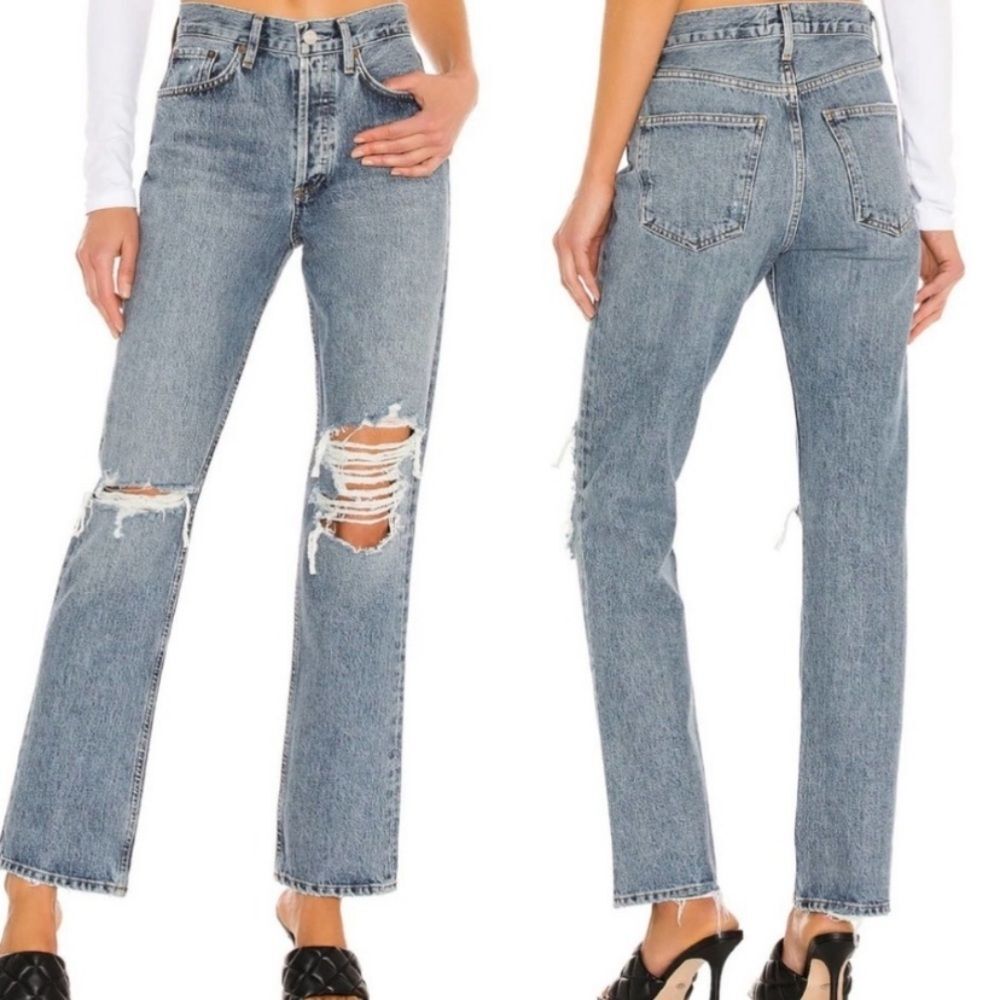 AGOLDE Lana Mid Rise Vintage Straight Jean in Backdrop Size 24 NWT